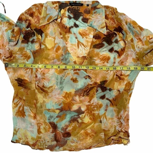 VIOLET & Claire Floral Career-wear Blouse Large - Picture 7 of 11